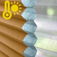 Tkanina Plaster Miodu Termo WB 225 Karmelowy Brąz + Firana