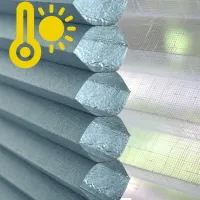 Tkanina Plaster Miodu Termo WB 211 Szaro Niebieski + Firana